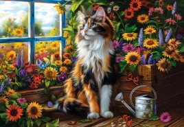 puzzle-1000-ukladanka-zwierzeta-kot-kocieta-maine-coon-kwiaty-9-castor