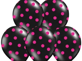 balony-30cm-kropki-pastel-black-5szt