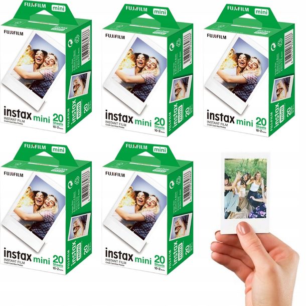 ﻿Zestaw Wkłady Instax MINI do Instaxa Aparatu 8 9 11 12 Fujifilm 100 zdjęć