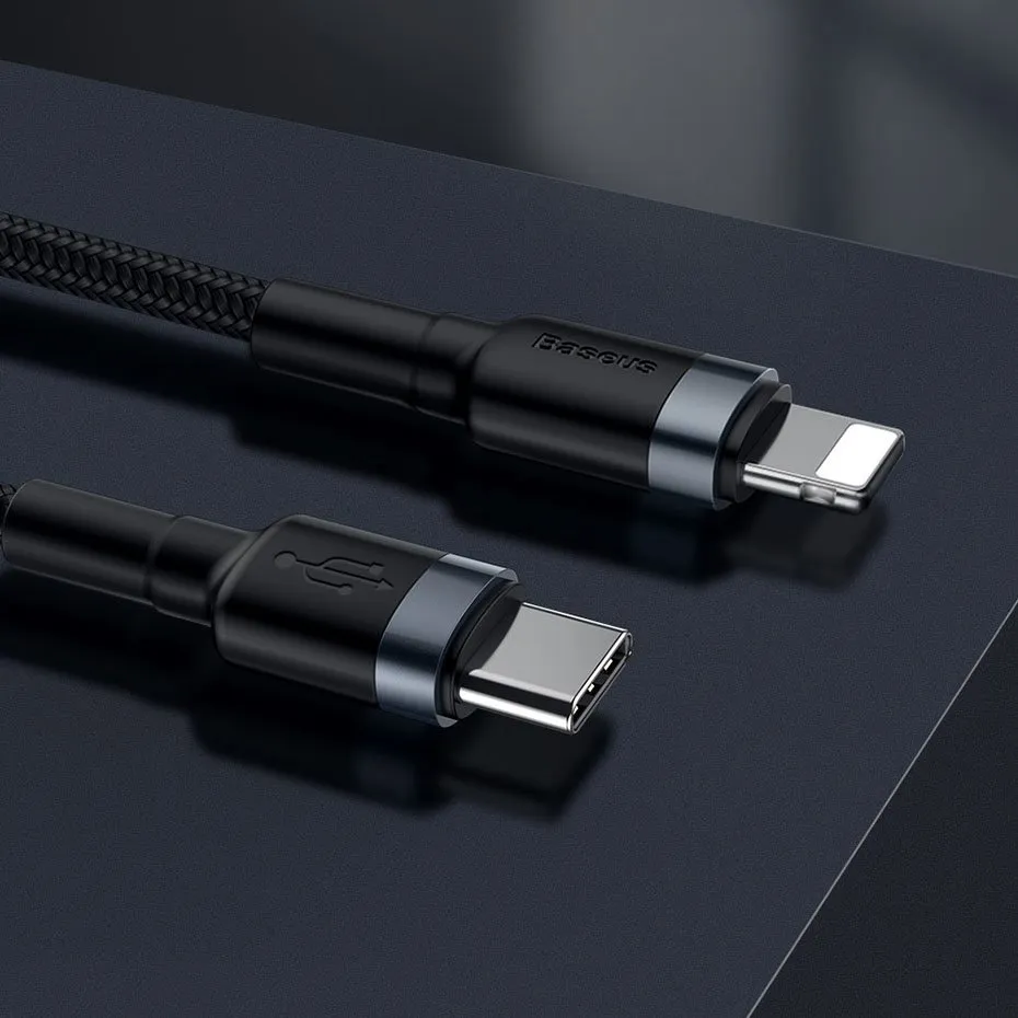 baseus-cafule-cable-1m-usb-c-greater-lightning-czarno-szary-stan-nowy