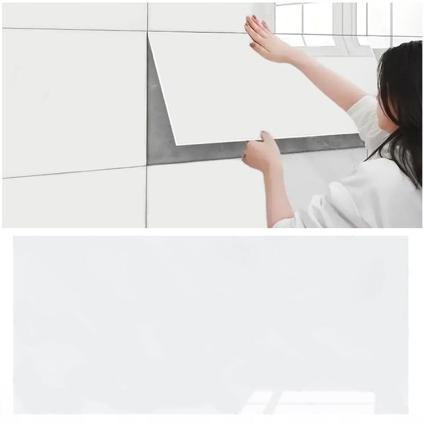 ﻿SAMOPRZYLEPNY PANEL BIAŁY MARMUR PCV LAMINAT POŁYSK 80x40 cm