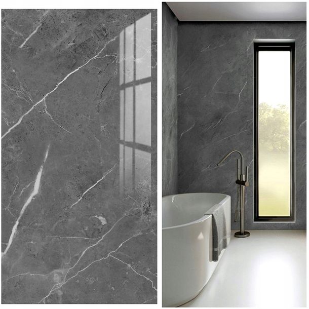 ﻿SAMOPRZYLEPNY PANEL MARMUR PCV LAMINAT POŁYSK 80x40 cm