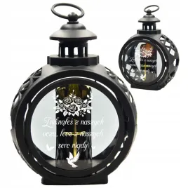 znicz-led-czarny-okragly-lampion-grob-nowosc-roza-swieca-latarenka