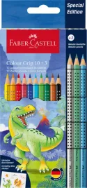 kredki-olowkowe-grip-2001-dinozaury-13-kolorow-naklejki-faber-castell