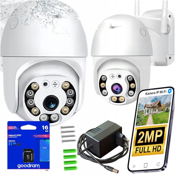 ZEWNĘTRZNA KAMERA OBROTOWA WIFI IP SMART FULL HD 2MP 1080p ZOOM 4x DETEKCJA