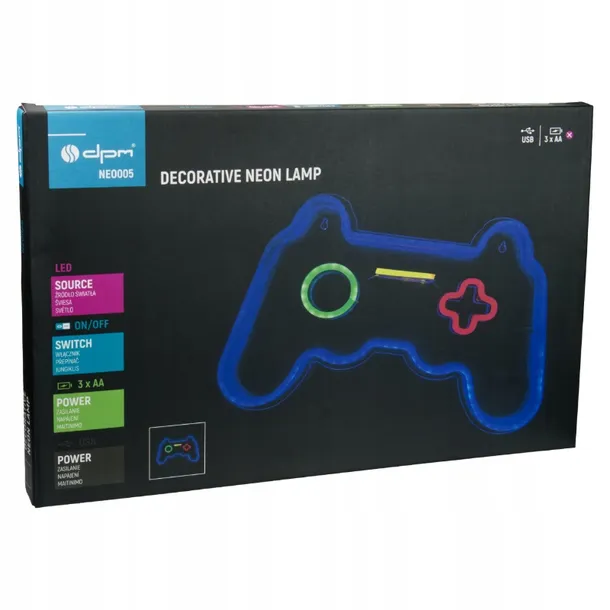 dpm-neon-led-gamepad-41-x-275-cm-moc-15-w-waga-z-opakowaniem-0-62-kg