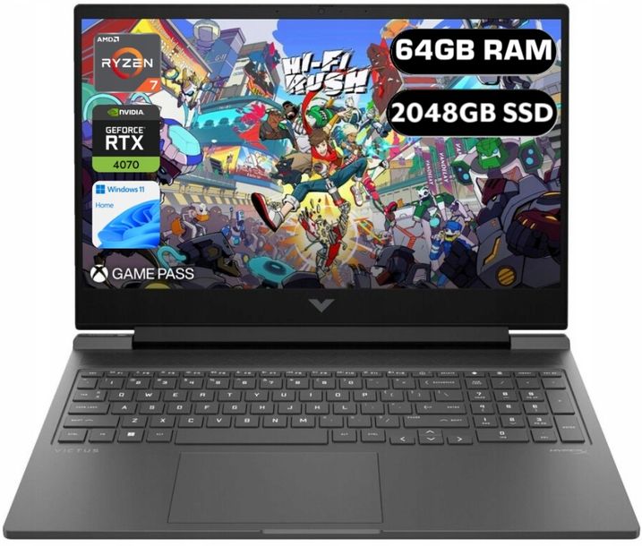 Laptop HP VICTUS 16 144HZ IPS 300NIT Ryzen 7 8845HS 64/2048GB RTX4070 W11H