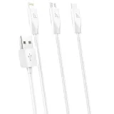 kabel-hoco-3w1-lightning-usb-typ-c-micro-usb-bialy