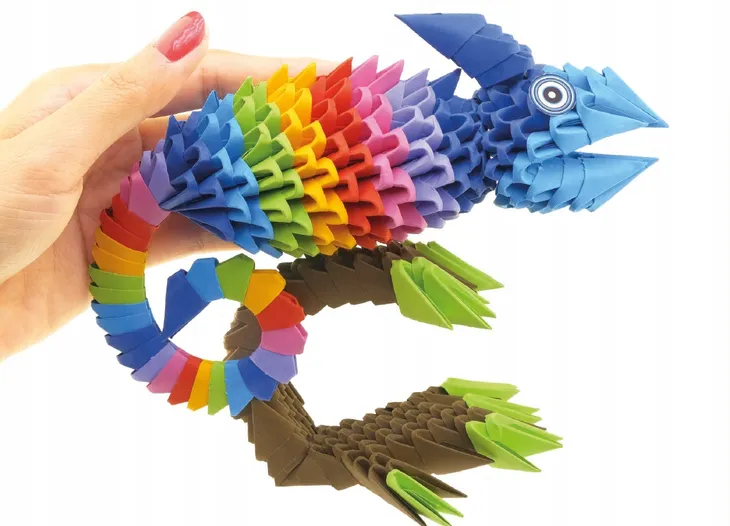 origami-3d-kameleon-chameleon-alex-wysokosc-produktu-21-cm