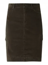 marc-cain-spodnica-z-aksamitu-oliwkowy-38