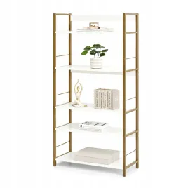stylowy-regal-do-gabinetu-lub-salonu-pojemne-polki-nolan-biale-drewno-zloty