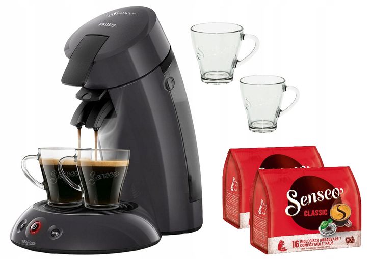 Ekspres Philips Senseo HD6552 Szary /Grafit + 2 szklanki + 32 saszetki