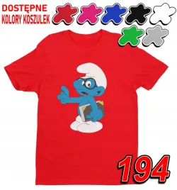 dziecieca-koszulka-t-shirt-z-nadrukiem-duzy-wybor-wazmiak-smerf-s-122-128