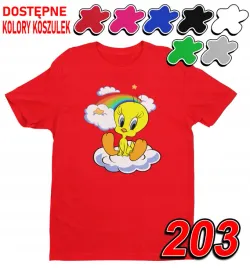 dziecieca-koszulka-t-shirt-z-nadrukiem-kanarek-kot-sylwester-xxxs-86-98