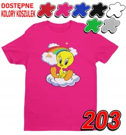 dziecieca-koszulka-t-shirt-z-nadrukiem-kanarek-kot-sylwester-s-122-128