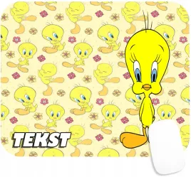 podkladka-pod-myszke-z-nadrukiem-tweety-kanarek-prezent-tekst-gratis-20x24