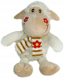 owieczka-brazowa-z-szalikiem-20cm