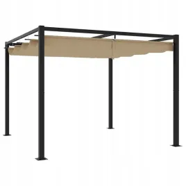 altana-ogrodowa-ze-zwijanym-dachem-taupe-3x3-m-stalowa