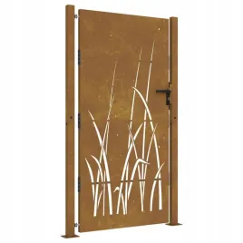 furtka-ogrodowa-105x180-cm-stal-kortenowska-motyw-trawy