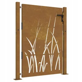 furtka-ogrodowa-105x155-cm-stal-kortenowska-motyw-trawy