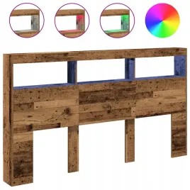 zaglowek-z-polkami-i-led-stare-drewno-180x17x102-cm
