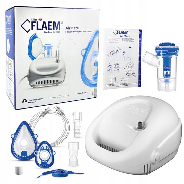 INHALATOR NEBULIZATOR DLA DZIECI FLAEM AIRMATE 2 TRYBY INHALACJI CERTYFIKAT