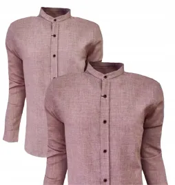 koszula-letnia-casual-stojka-kombinowany-rekaw-pink-4xl