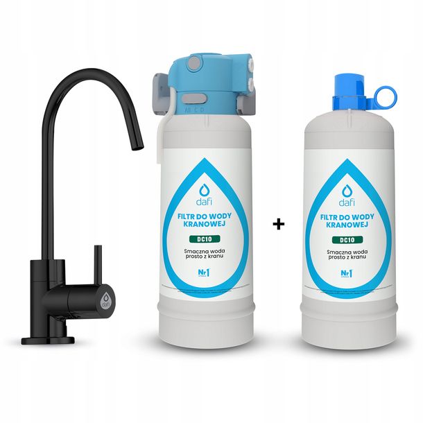 ﻿System filtrujący Dafi FLOW COMFORT 2x Filtr DC10 + kran ALTO czarny