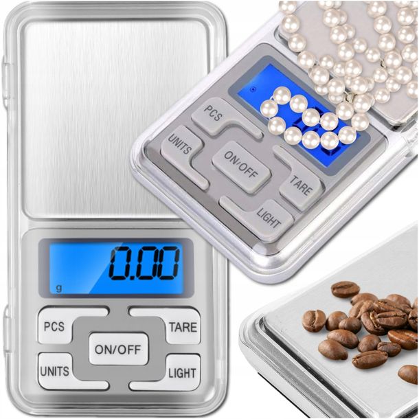 WAGA ELEKTRONICZNA JUBILERSKA PRECYZYJNA 0,01g /500g LCD + BATERIE ZESTAW