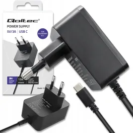qoltec-ladowarka-super-fast-pd-do-raspberry-pi-4-usb-c-15w-5v-3a-czarna
