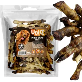 przysmak-przekaska-dla-psa-suszone-racice-jagniece-uniq-pets-300g
