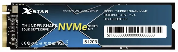 Dysk SSD X-Star Thunder Shark NVMe 512GB M.2 PCIe 2280