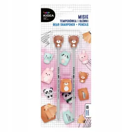 kidea-zestaw-2-x-olowek-z-figurka-misia-temperowka-mis