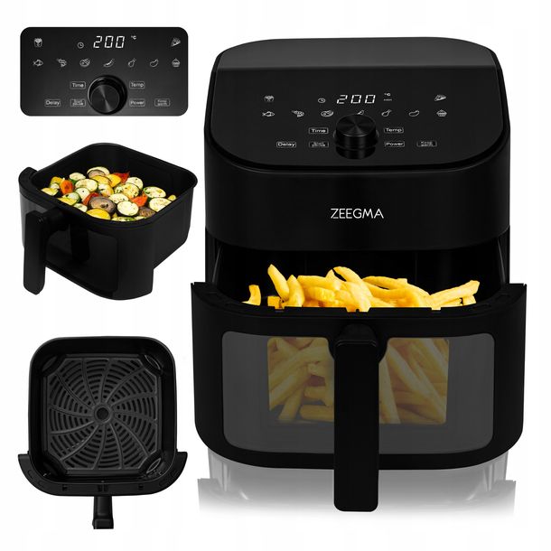 ﻿FRYTKOWNICA BEZTŁUSZCZOWA AIR FRYER DUŻA 6,5L1600W 10 PROGRAMÓW XXL MOCNA