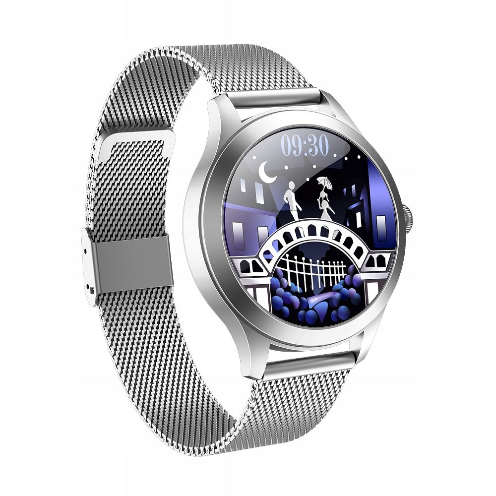Smartwatch KW10 PRO damski z pulsoksymetrem srebr. - ERLI.pl