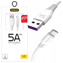 dudao-kabel-usb-c-5a-do-telefonow-2m-bialy-zwiekszona-wysokosc-ladowania