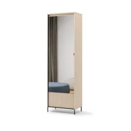 szafa-trend-tg-01-szerokosc-65-cm-bez-piaskowy-czarny-lustro-oswietlenie