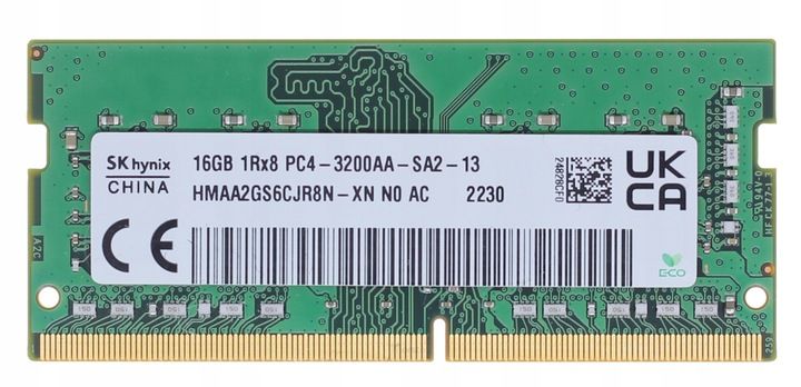 16GB 3200 SK HYNIX 1Rx8 PC4-3200AA SA2-13 HMAA2GS6CJR8N-XN N0 AC