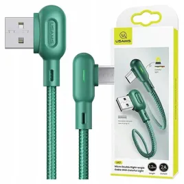 usams-kabel-micro-usb-2a-12m-katowy-do-telefonow-i-tabletow-zielony-12m