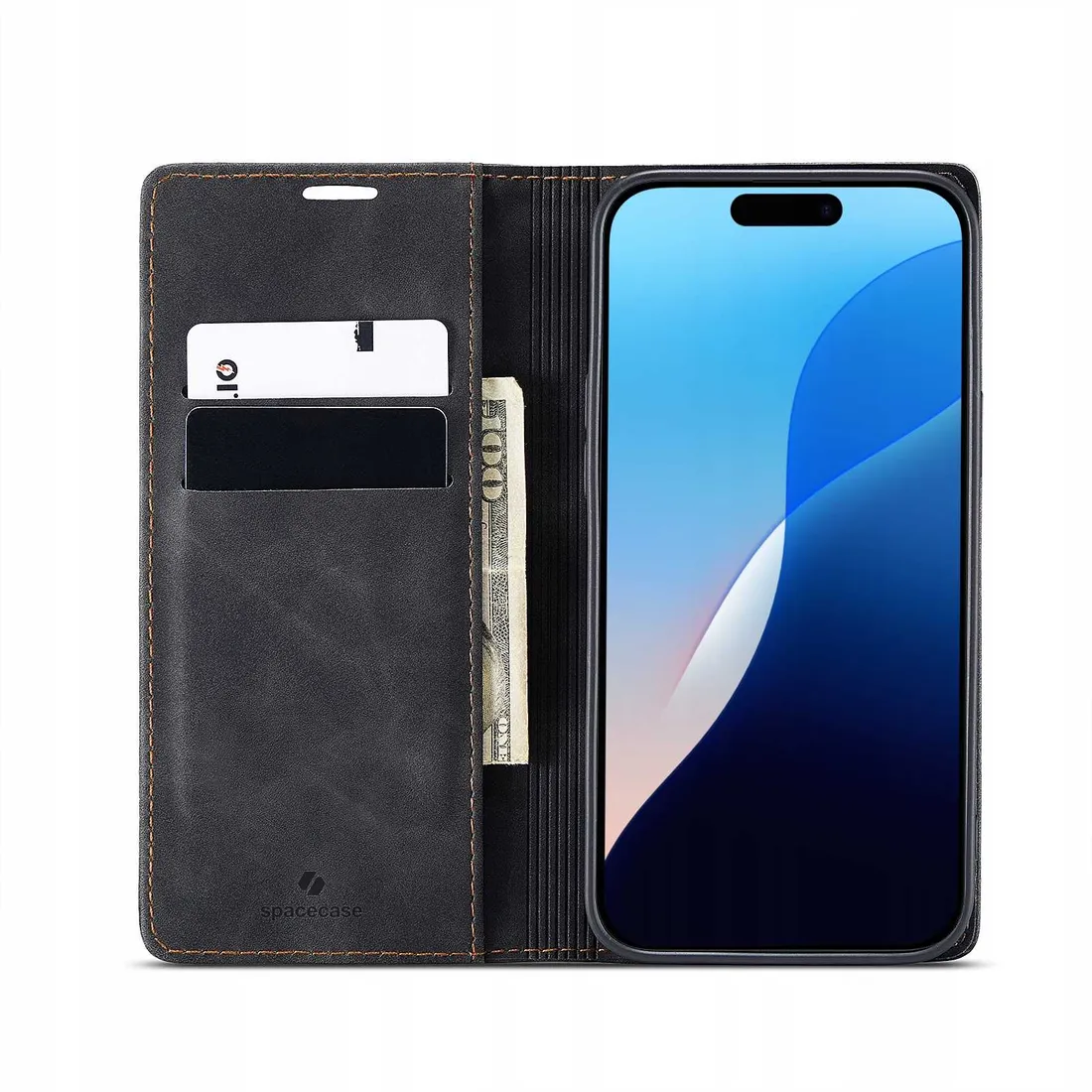 spacecase-etui-wallet-do-iphone-16-plus-case-pokrowiec-black