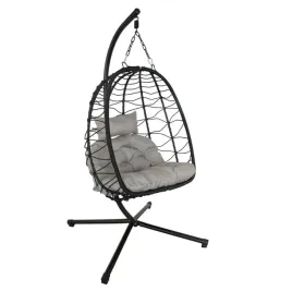 kokon-ogrodowy-z-poduszka-fotel-wiszacy-czarny-stelaz-szare-siedzisko