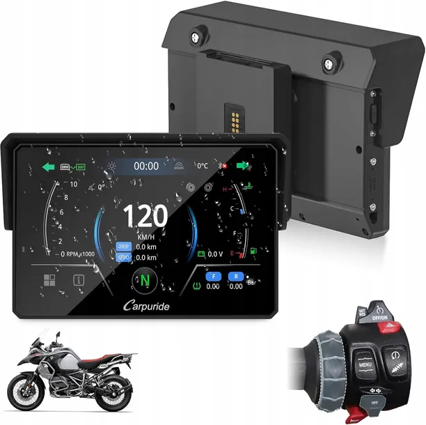 アクセサリー Carpuride 502 BMW Motorcycle Carplay CARPURIDE W502BS Pro ekran motocyklowy BMW CarPlay i Android