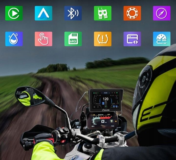 CARPURIDE W502BS Pro ekran motocyklowy BMW CarPlay i Android