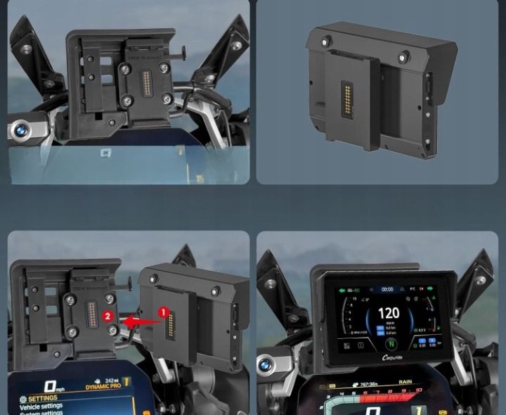 CARPURIDE W502BS Pro ekran motocyklowy BMW CarPlay i Android