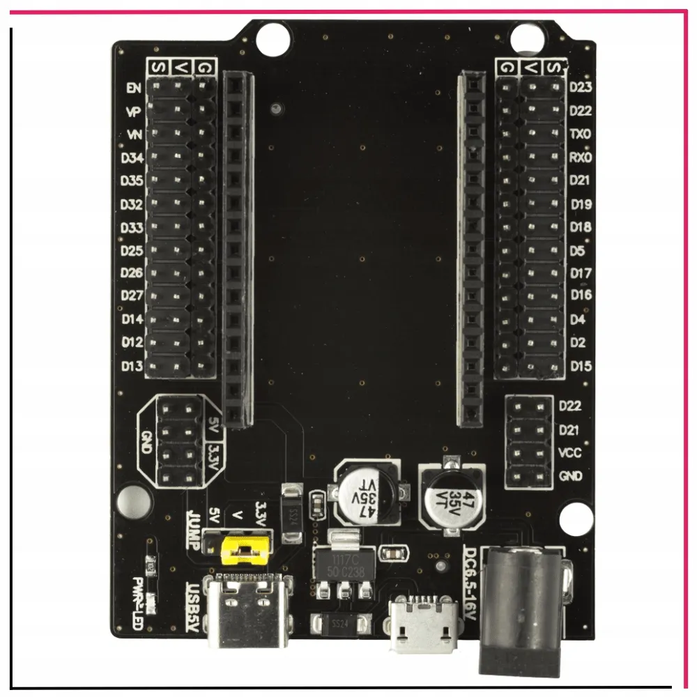 plytka-prototypowa-esp32-adapter-30-pin-wygodne-zlacza-dc-usb-c-usb-micro