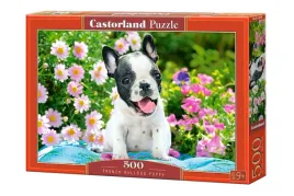 puzzle-500-zwierzeta-pies-buldog-kwiaty-castor-9