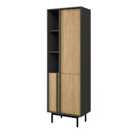 regal-alsy-3-szerokosc-63-cm-antracyt-dab-olejowany-trzydrzwiowy-nowoczes