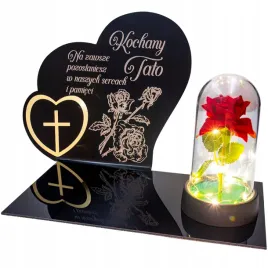 dekoracja-na-grob-grawerowany-znicz-podstawka-na-cmentarz-roza-dla-taty