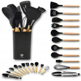 przybory-kuchenne-silikonowe-12el-czarne-zestaw-przyborow-kuchennych-stojak