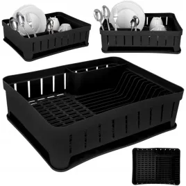 suszarka-do-naczyn-stojaca-ociekacz-naczynia-talerze-sztucce-czarna-plastik